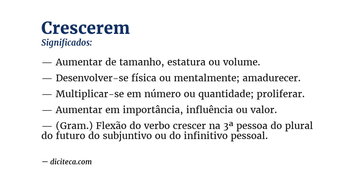 Significado de crescerem