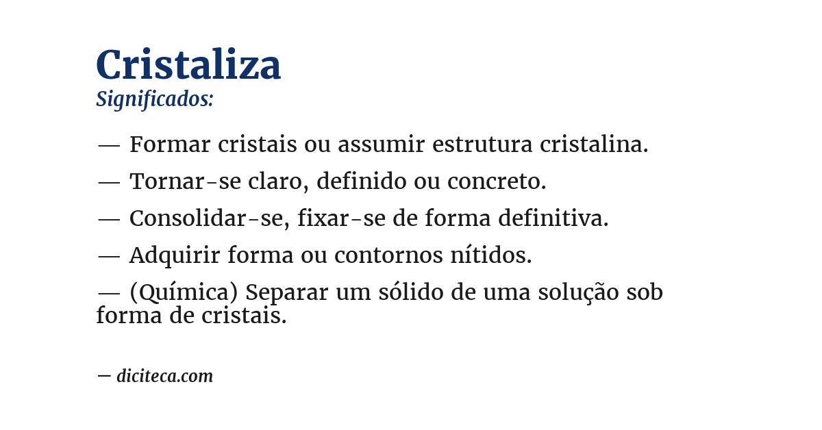Significado de cristaliza