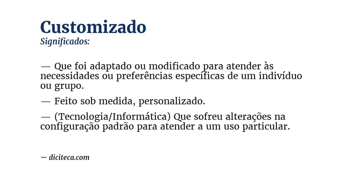 Significado de customizado