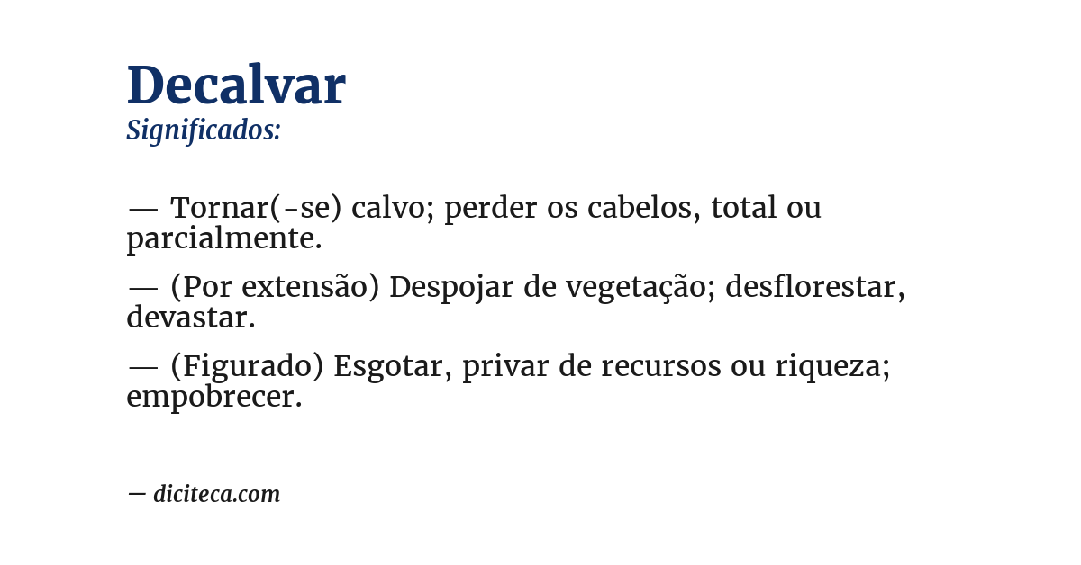 Significado de decalvar