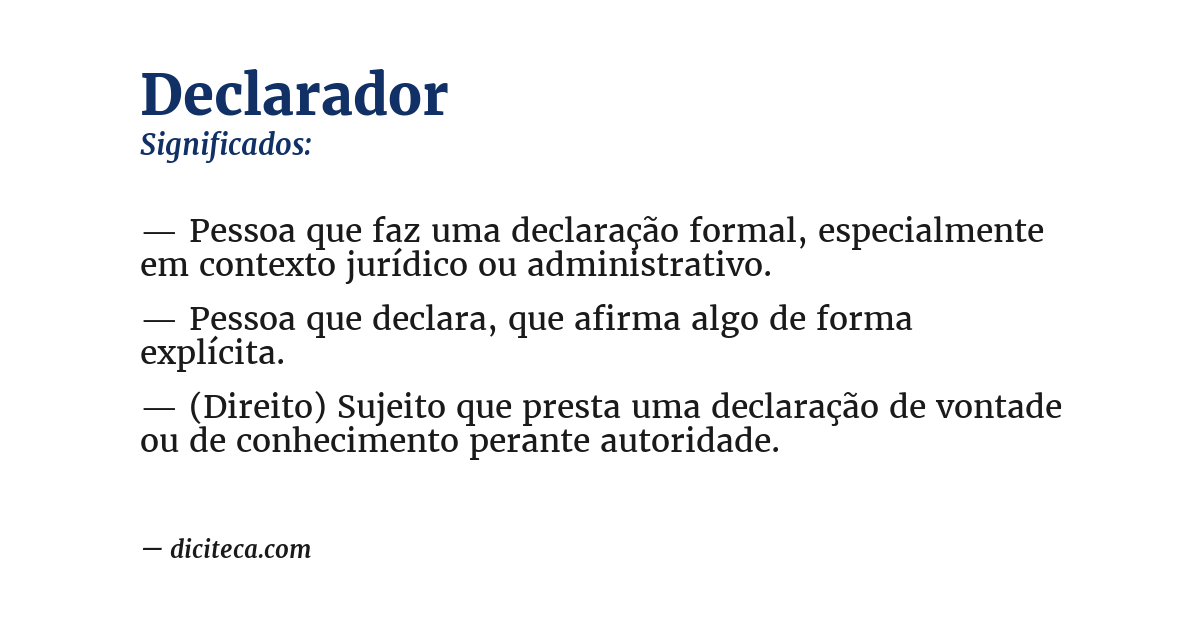 Significado de declarador