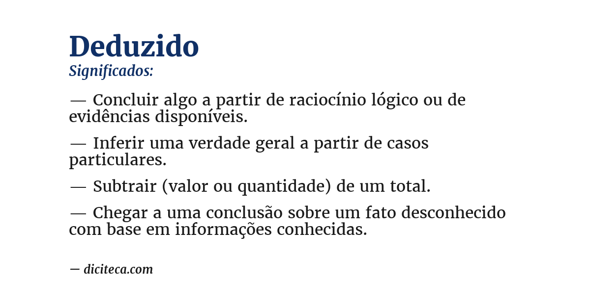 Significado de deduzido