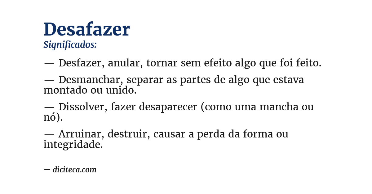 Significado de desafazer