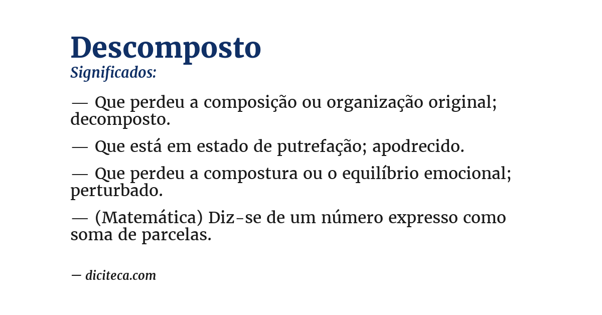 Significado de descomposto