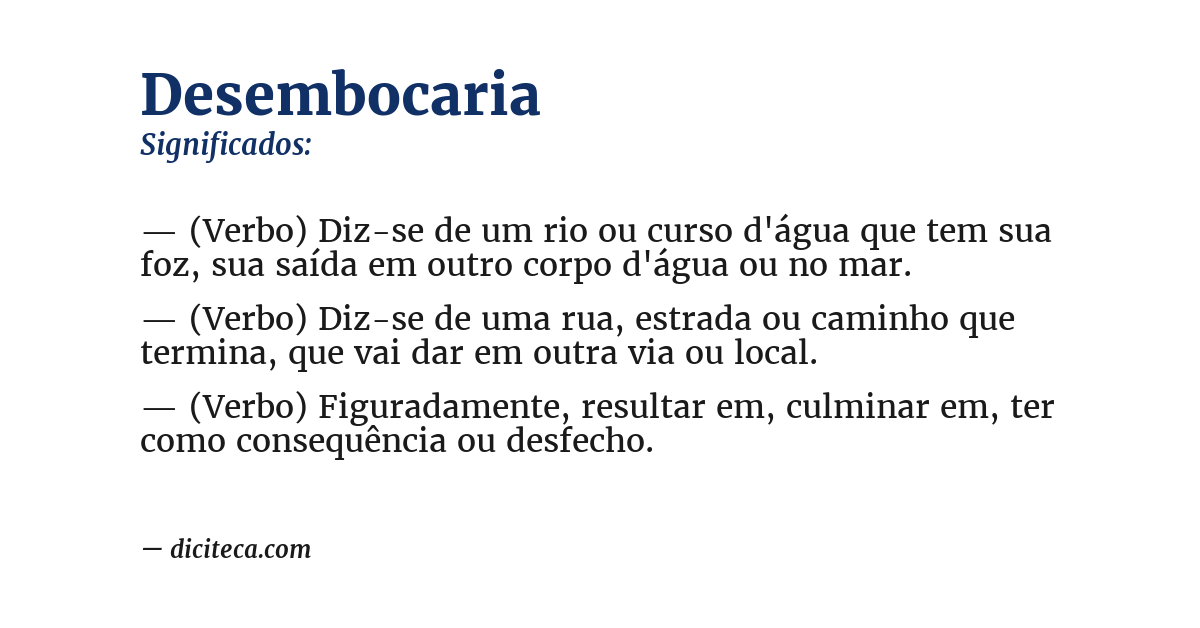 Significado de desembocaria
