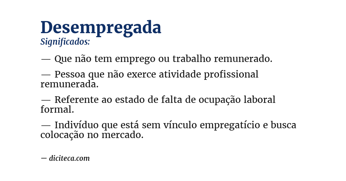 Significado de desempregada