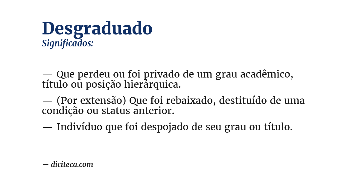 Significado de desgraduado
