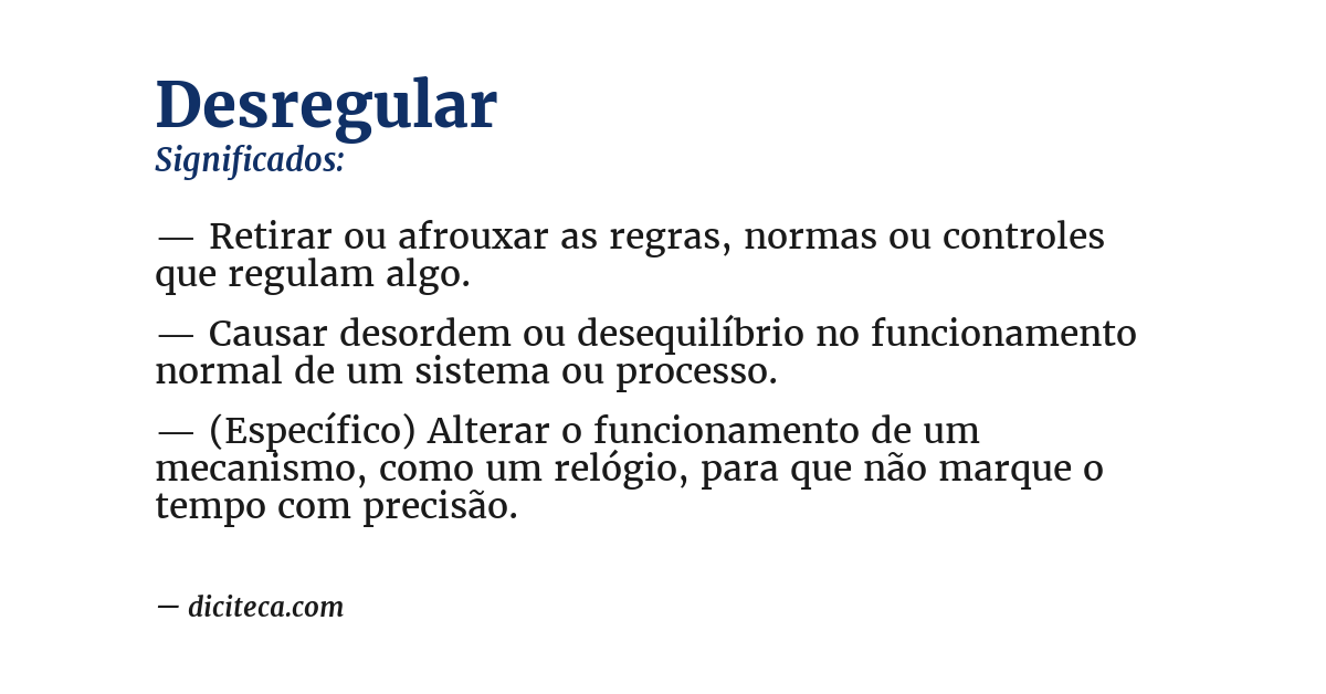 Significado de desregular