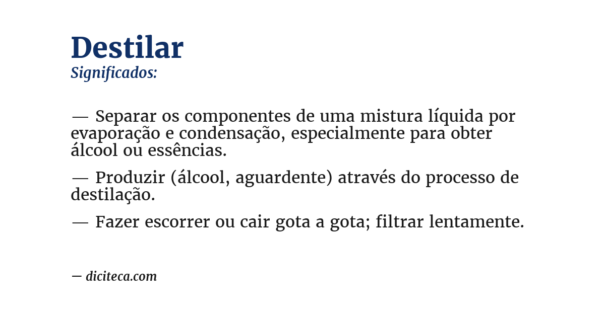 Significado de destilar