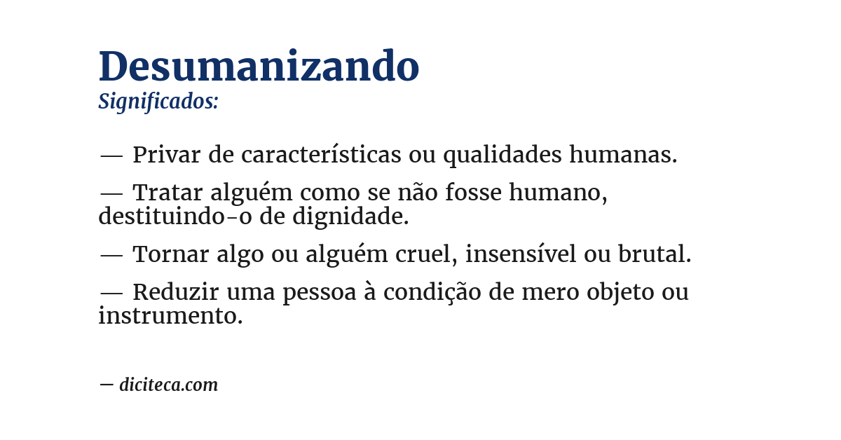 Significado de desumanizando