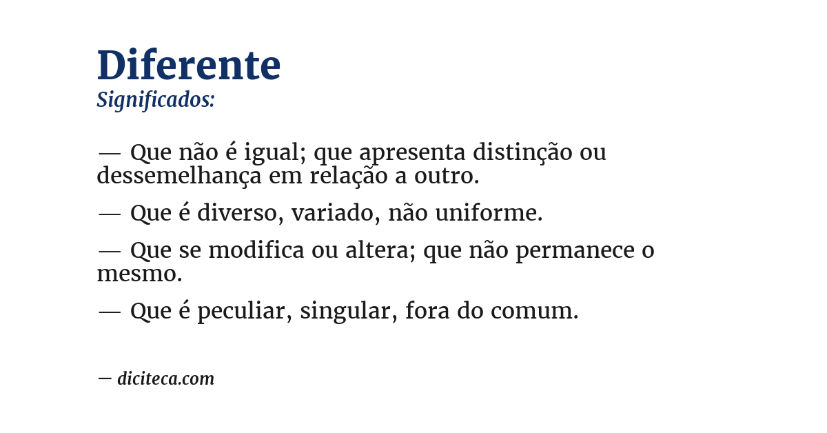 Significado de diferente