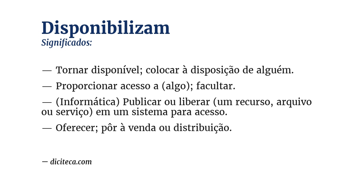 Significado de disponibilizam