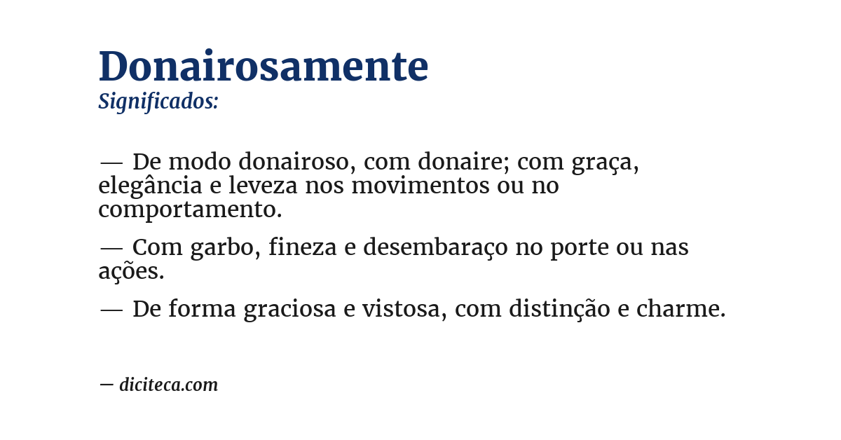 Significado de donairosamente