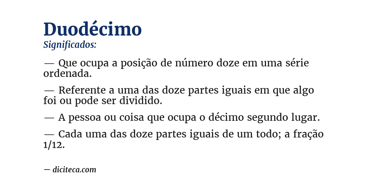 Significado de duodécimo