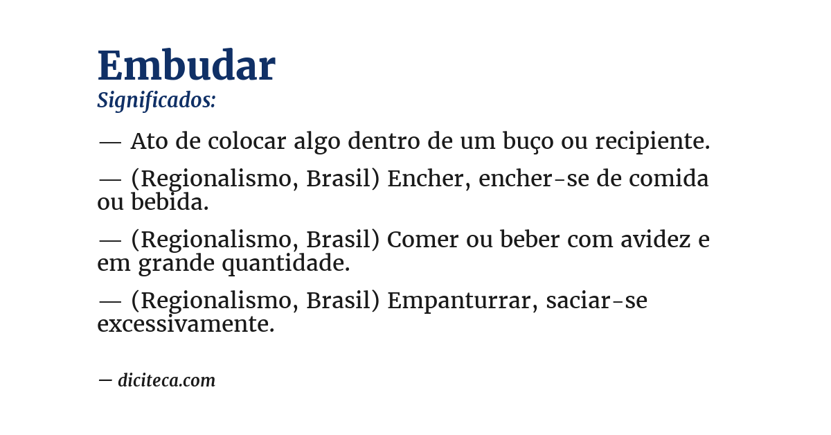 Significado de embudar