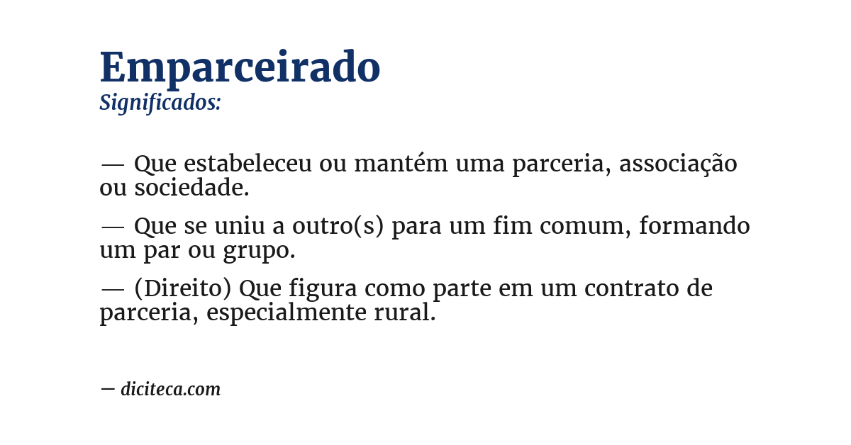 Significado de emparceirado