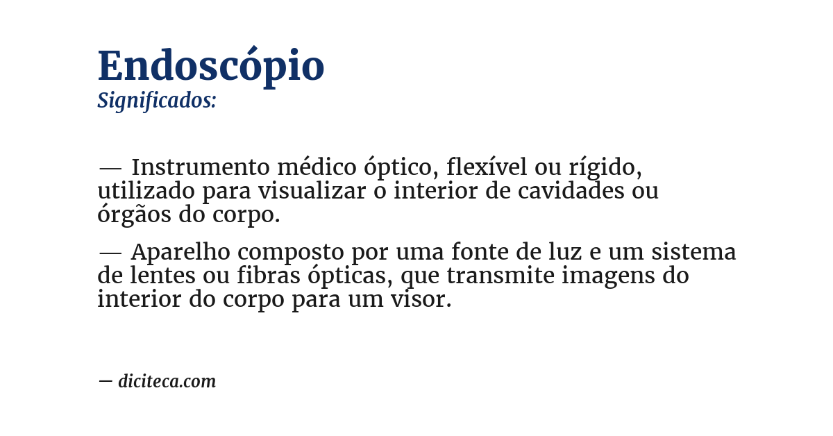 Significado de endoscópio