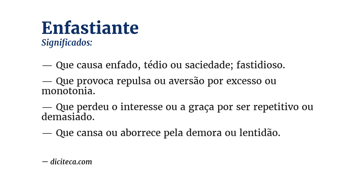 Significado de enfastiante