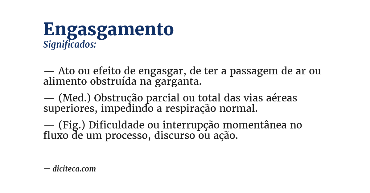 Significado de engasgamento
