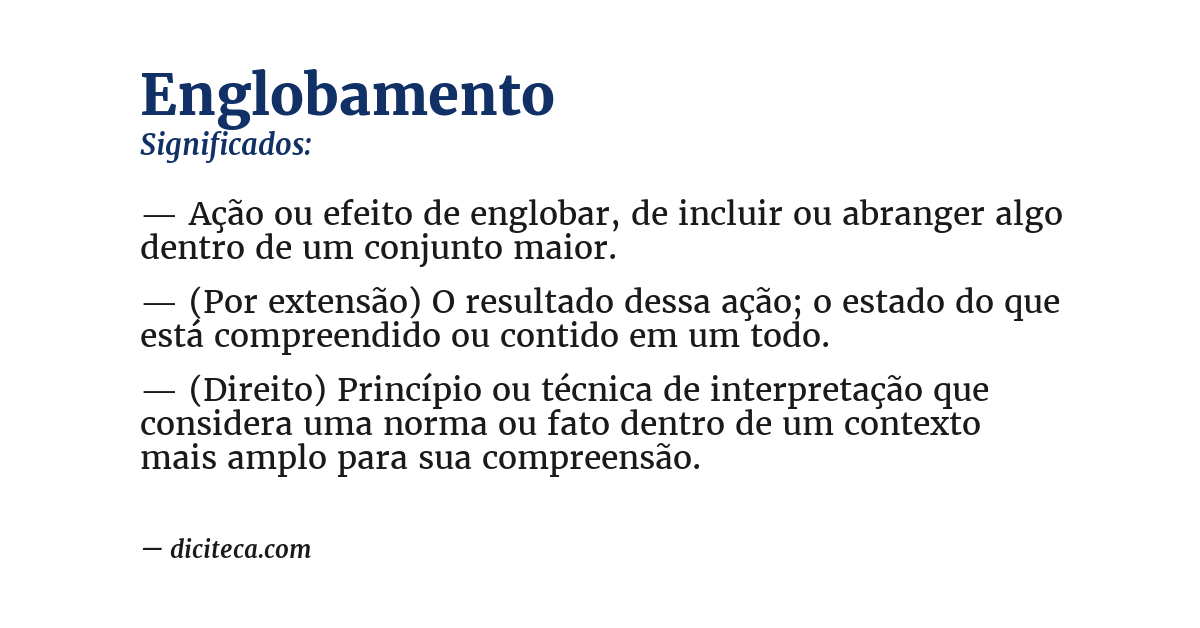 Significado de englobamento