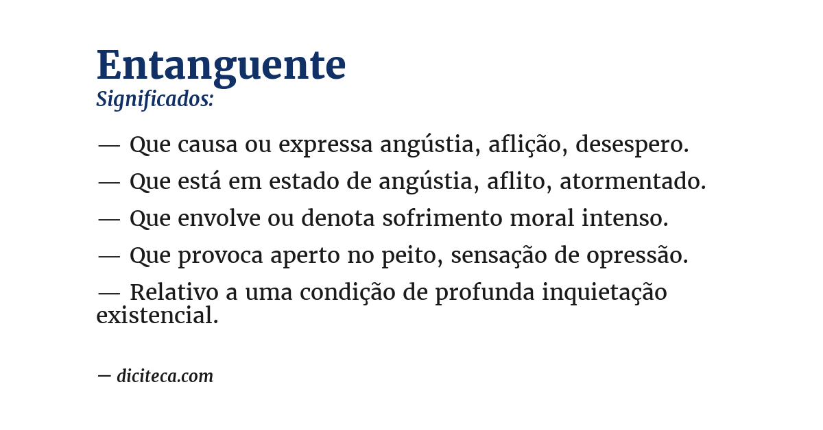 Significado de entanguente