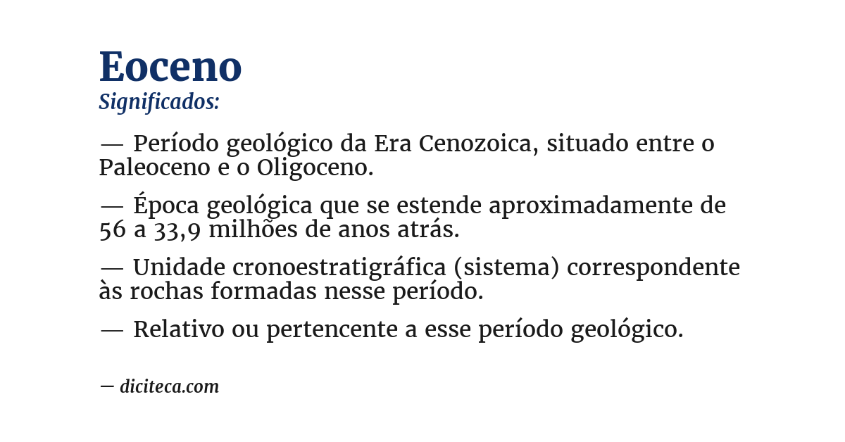 Significado de eoceno