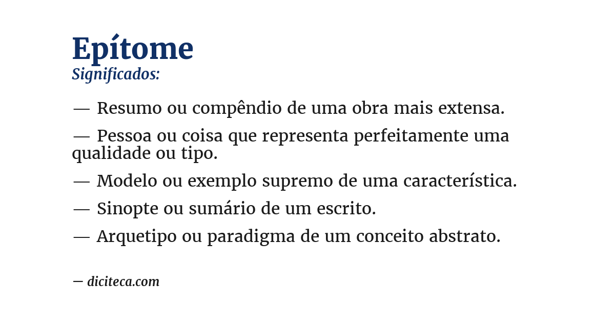 Significado de epítome