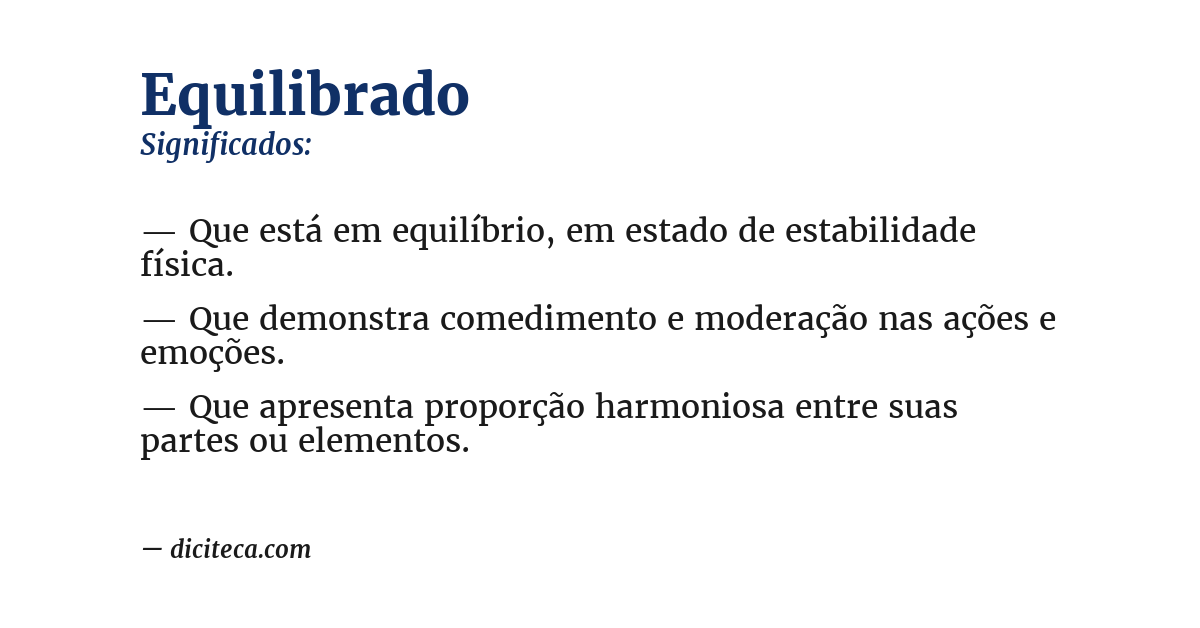 Significado de equilibrado