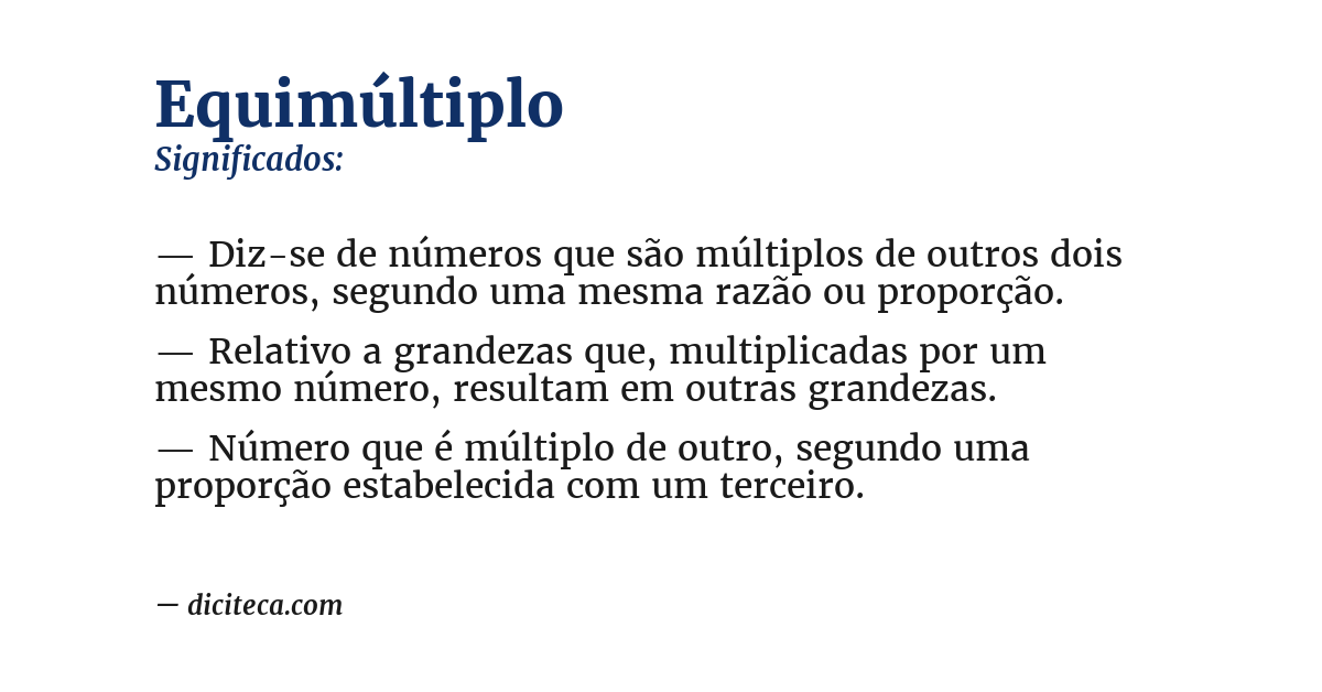 Significado de equimúltiplo
