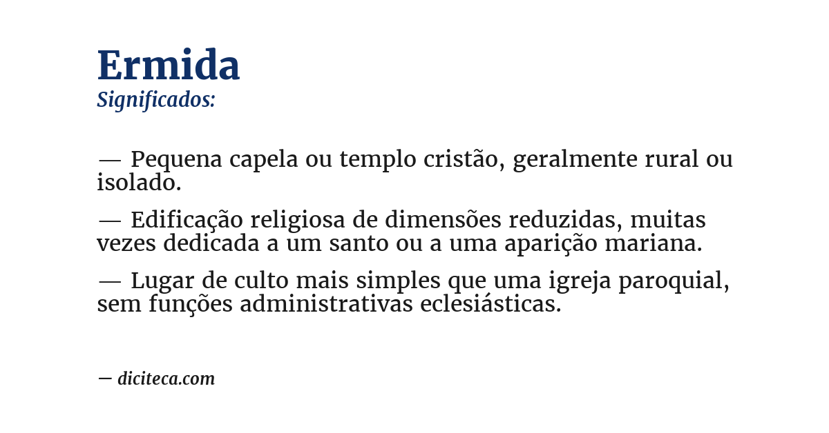 Significado de ermida