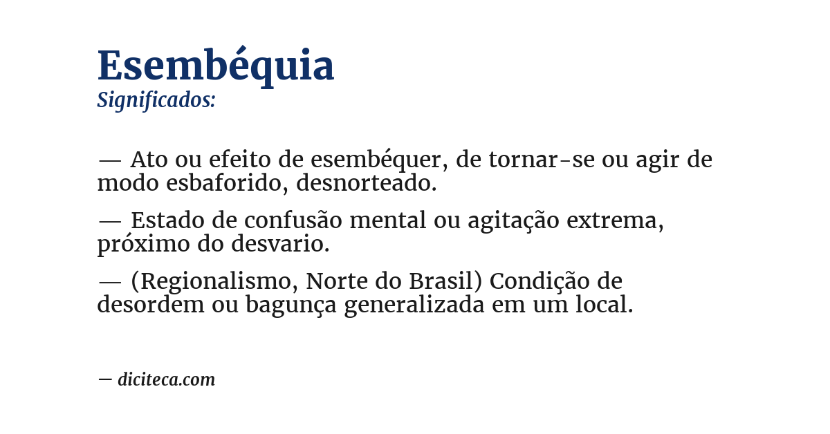 Significado de esembéquia
