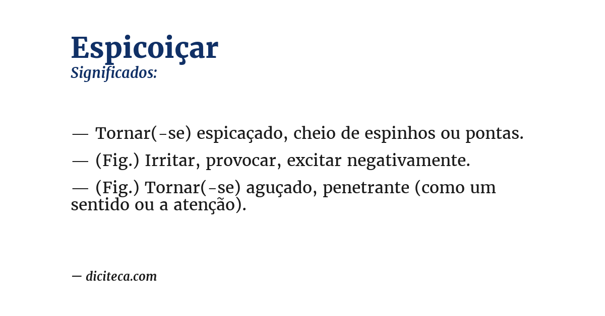 Significado de espicoiçar