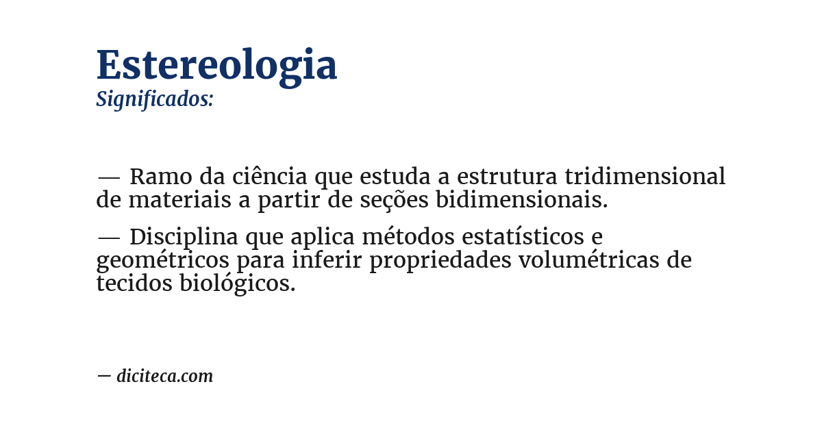 Significado de estereologia
