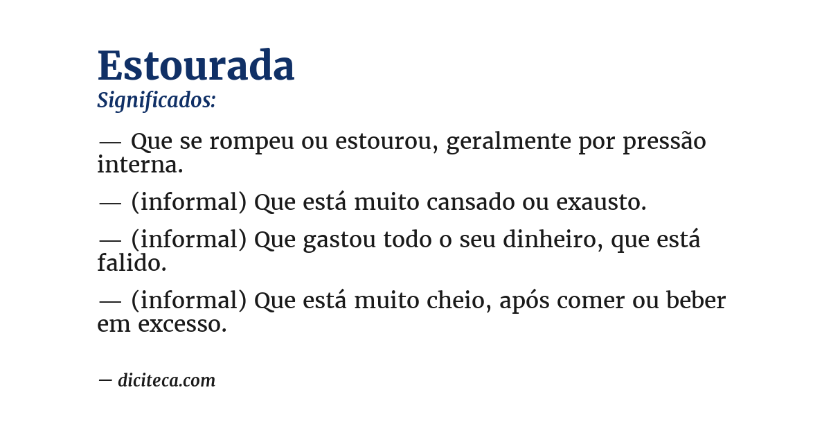 Significado de estourada