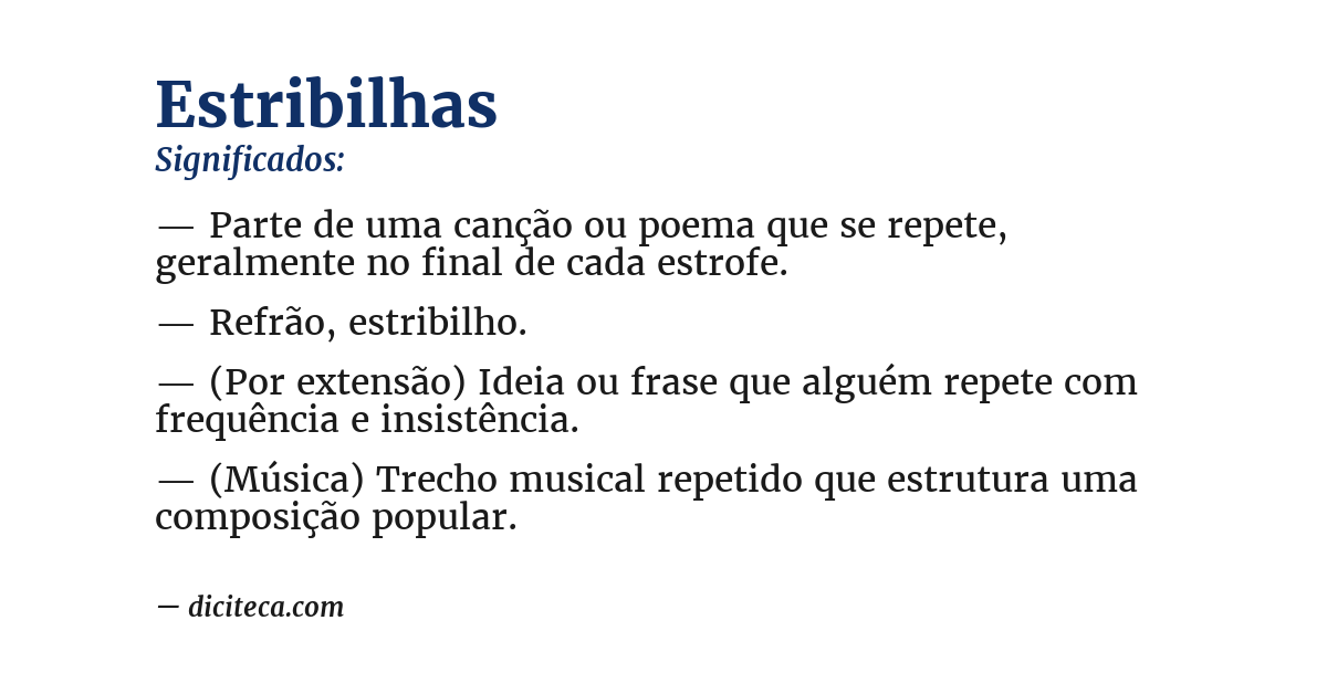 Significado de estribilhas