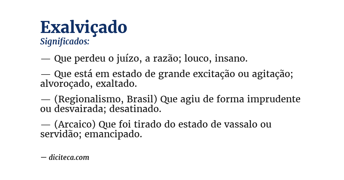 Significado de exalviçado