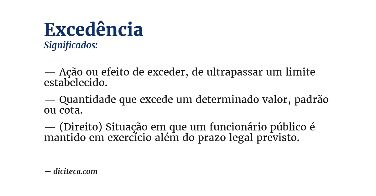 Significado de excedência