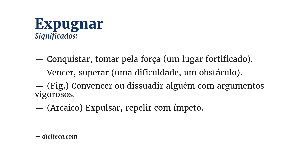 Significado de expugnar
