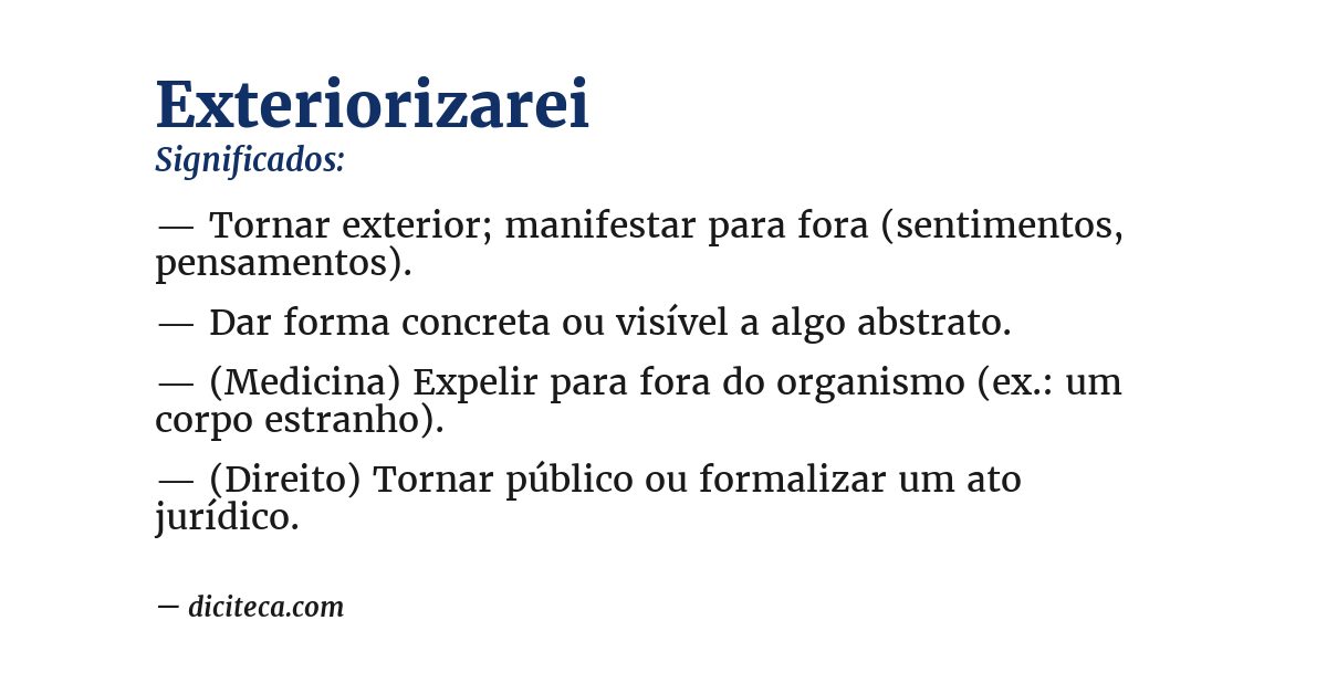 Significado de exteriorizarei