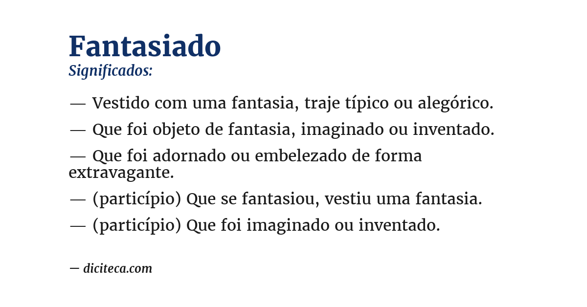 Significado de fantasiado