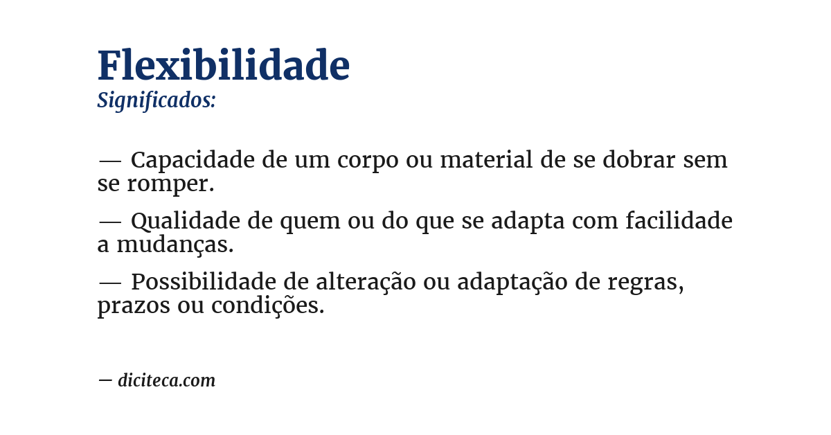 Significado de flexibilidade