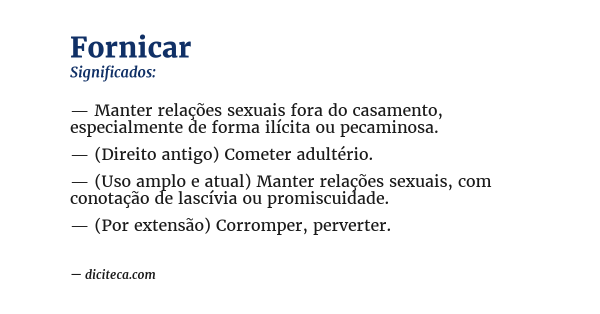 Significado de fornicar