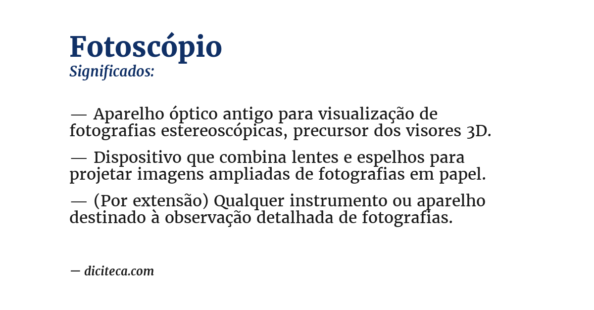 Significado de fotoscópio