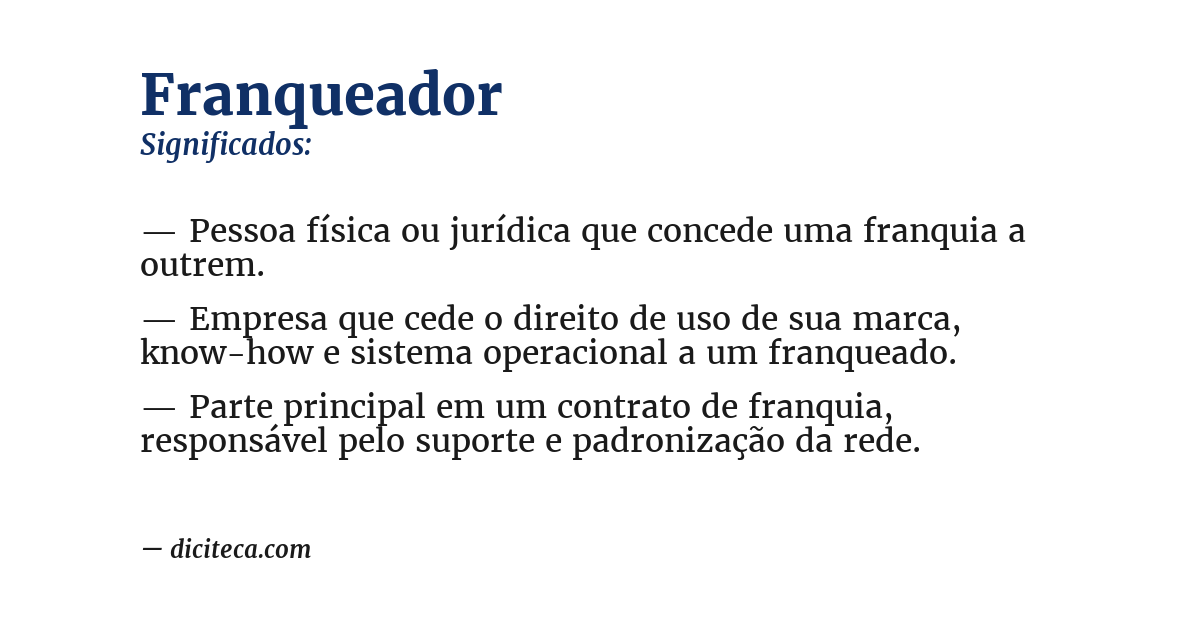 Significado de franqueador