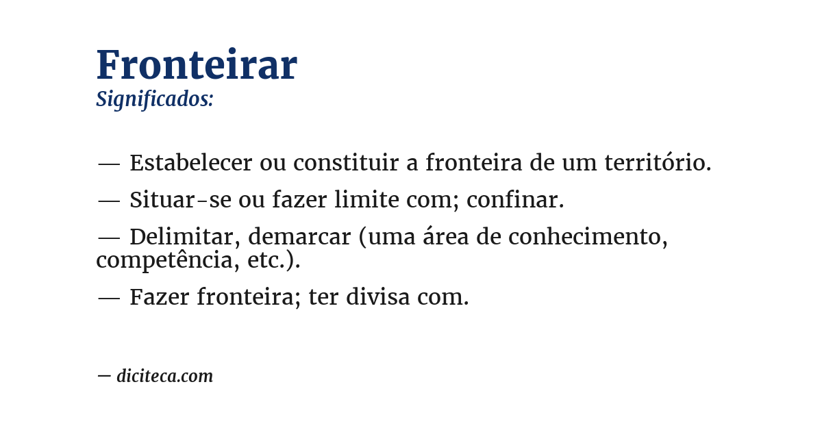 Significado de fronteirar