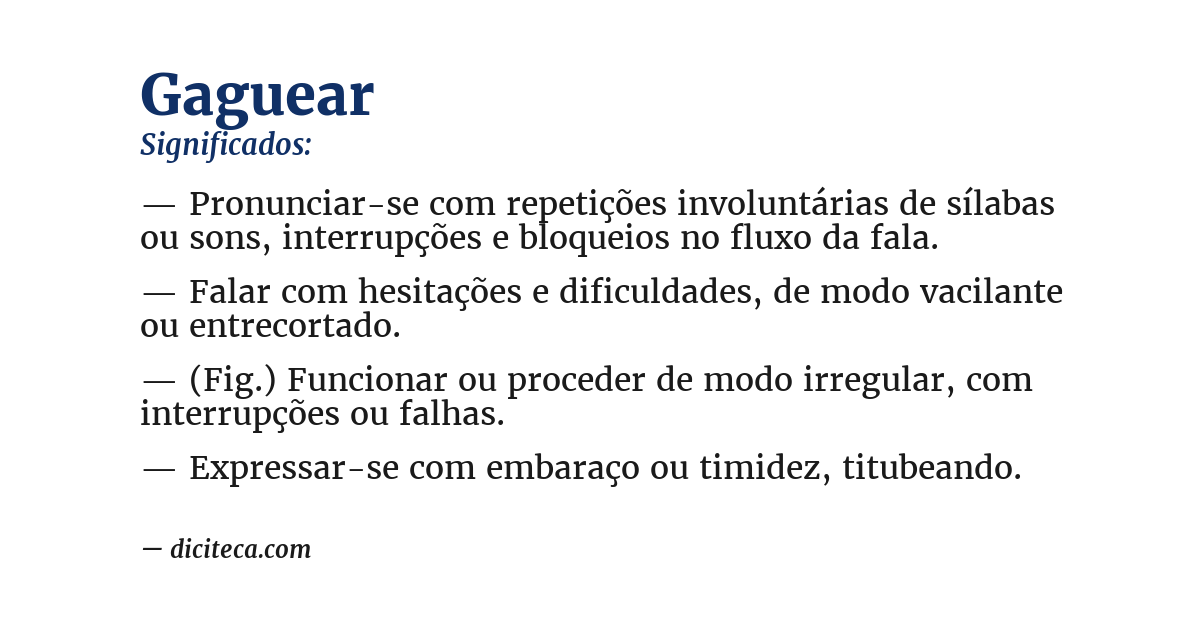 Significado de gaguear