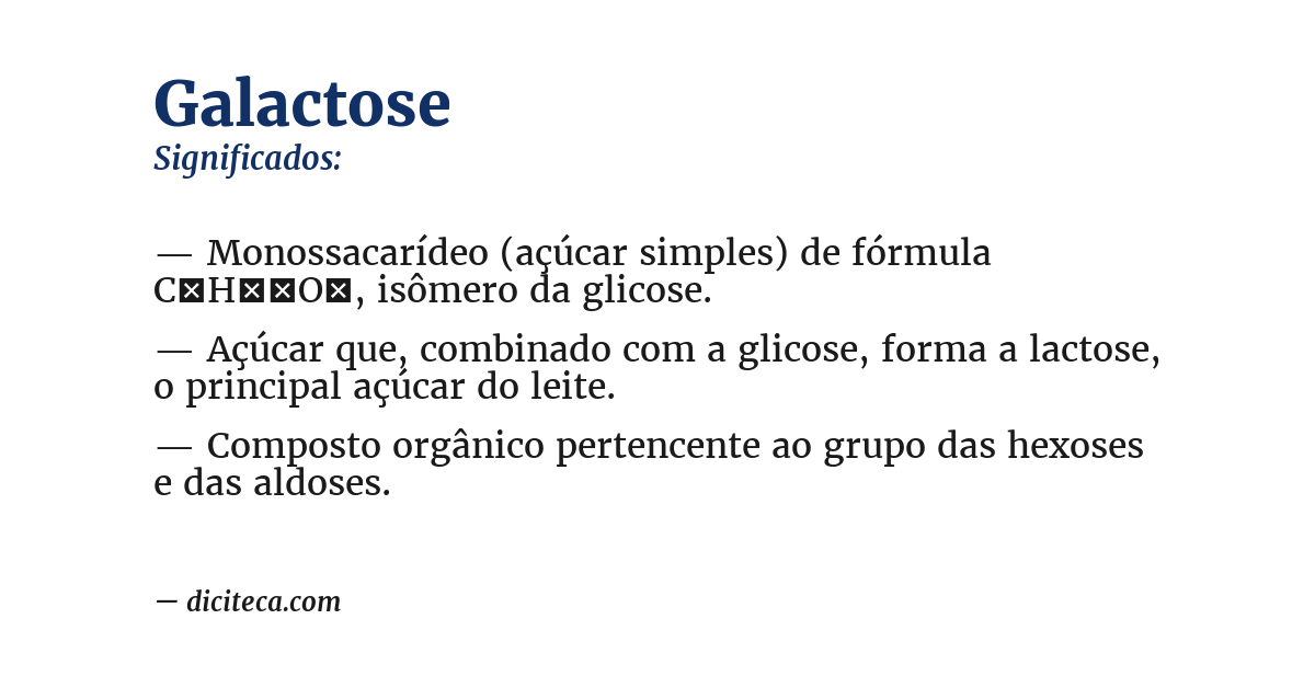 Significado de galactose