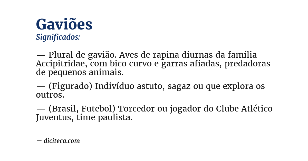 Significado de gaviões