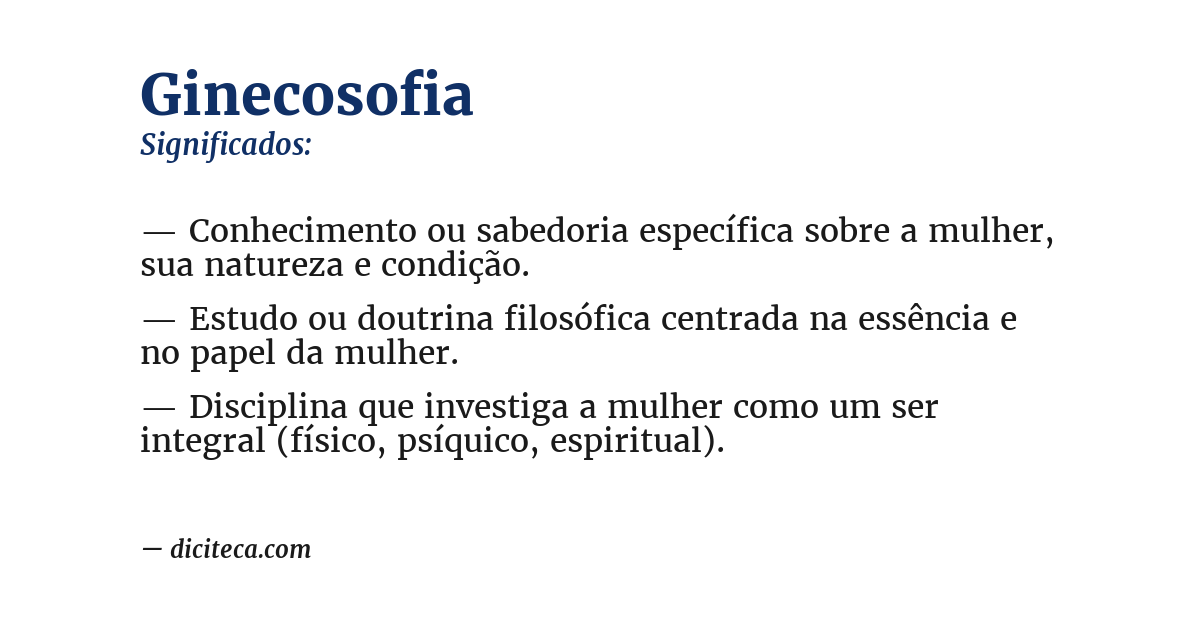 Significado de ginecosofia
