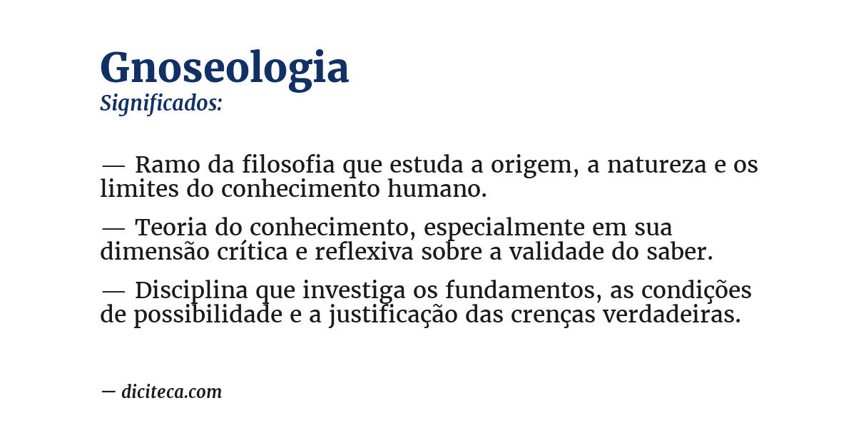 Significado de gnoseologia